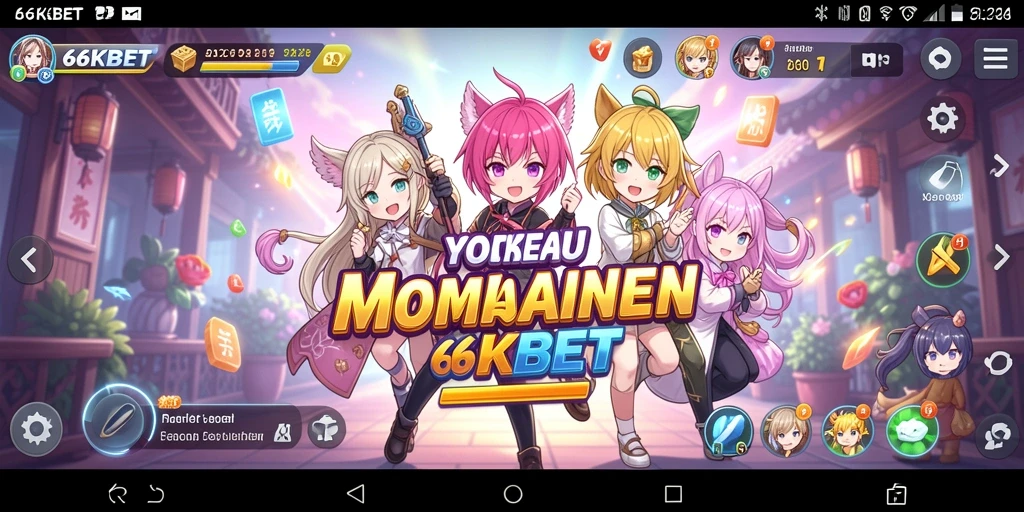 Tampilan gameplay 66KBET yang penuh warna dan dinamis.