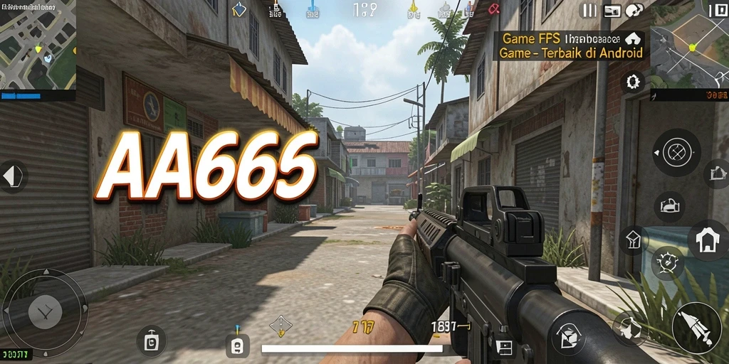 Tangkapan layar AA666 menampilkan aksi menembak seru dalam game FPS.