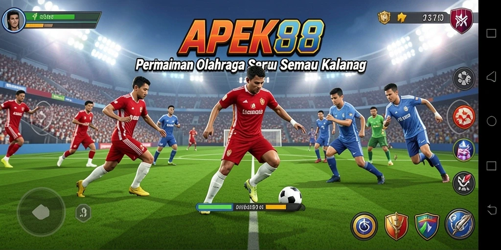 Tangkapan layar APEK88 menunjukkan aksi seru dalam gameplay olahraga.