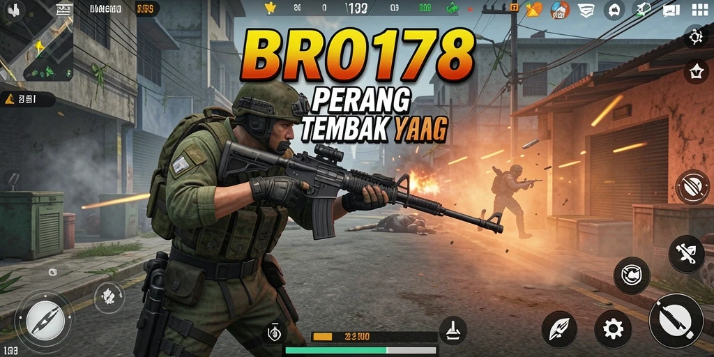 Screenshot gameplay BRO178 menampilkan pertempuran yang mendebarkan.