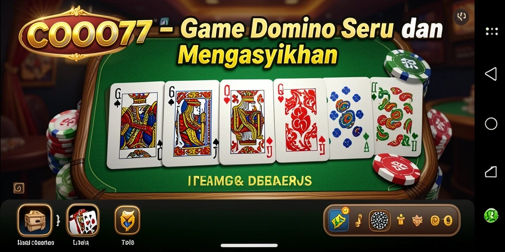 Gameplay seru dari COO77 yang menampilkan domino di layar.