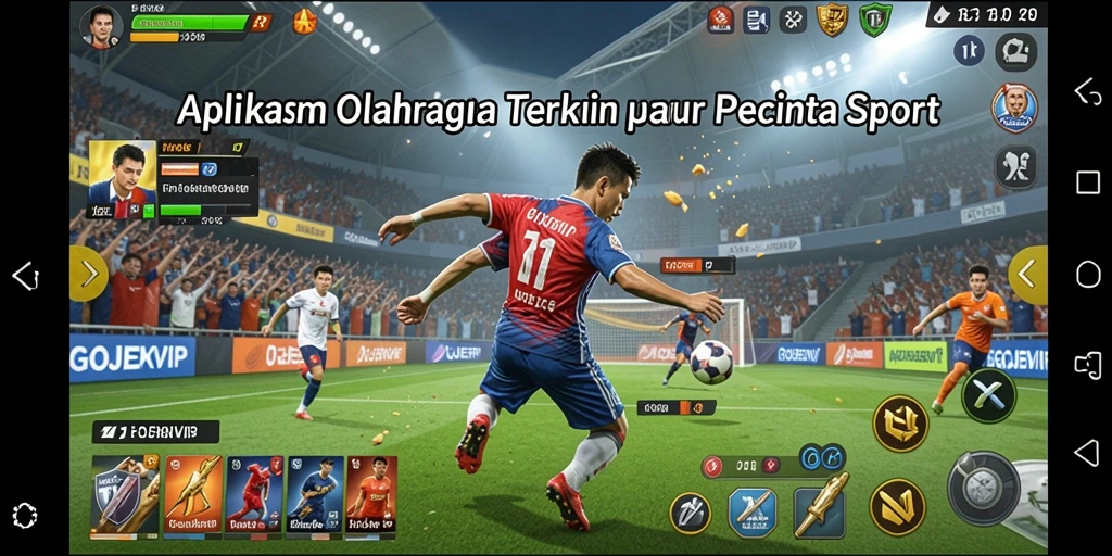 Tangkapan layar gameplay GOJEKVIP yang menunjukkan interaksi pengguna dalam aplikasi olahraga.