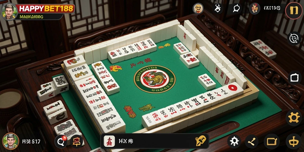 Tampilan permainan Mahjong yang seru dan interaktif di HAPPYBET188.