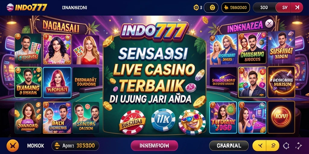 Tampilan gameplay Live Casino yang memukau di INDO777.