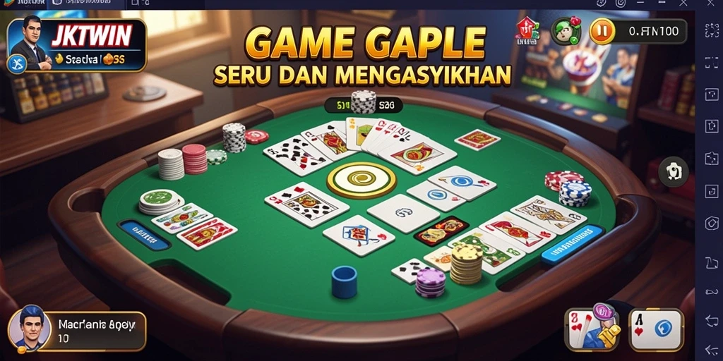 Tampilan gameplay JKTWIN menunjukkan kartu yang dimainkan dengan jelas.