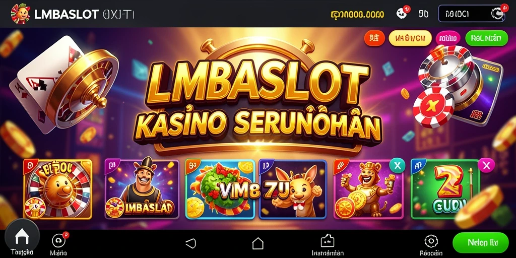 Screenshot gameplay LMBASLOT dengan mesin slot yang menarik.