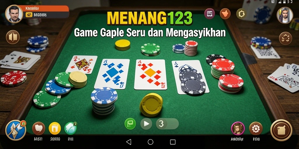 Screenshot MENANG123 menampilkan gameplay Gaple yang seru.