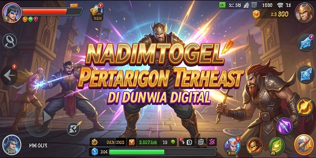 Gameplay NADIMTOGEL yang penuh aksi dan karakter unik.