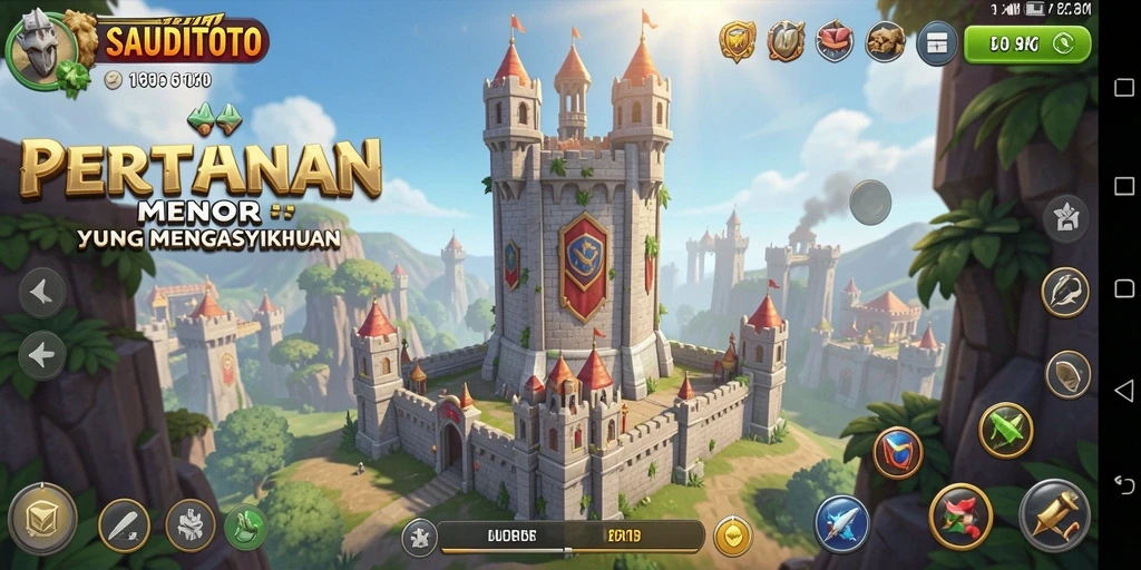 Tangkapan layar mencolok dari gameplay Tower Defense di SAUDITOTO.