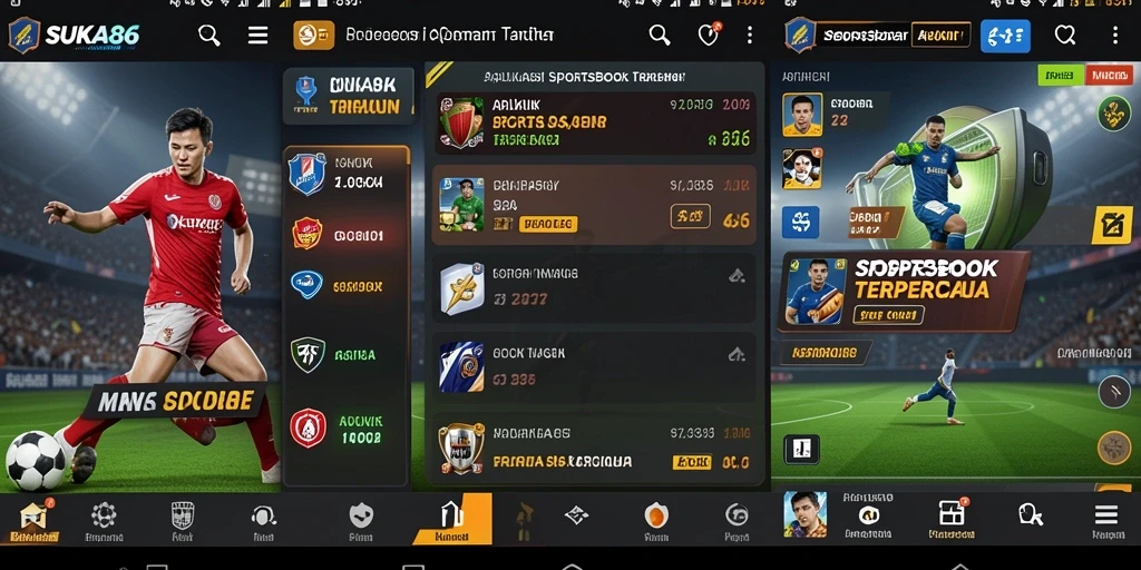Screenshot gameplay SUKA86 yang menampilkan taruhan olahraga langsung.
