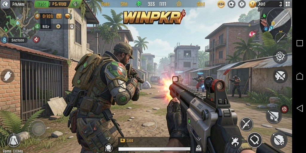 Gameplay seru dalam WINPKR berupa aksi tembak-menembak yang intens.