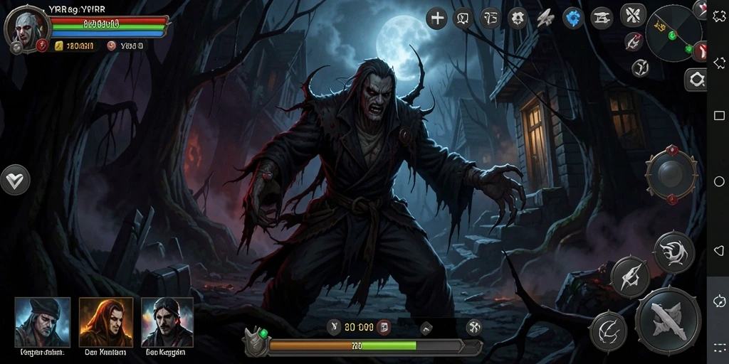 Tampilan gameplay YYRR yang menakutkan dan misterius.